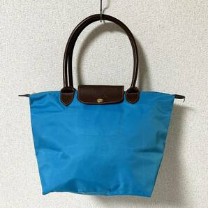 【新品同様】LONGCHAMP ロンシャン トートバッグ ナイロンバッグ エコバッグ 折りたたみ ブルー ＊26の画像1