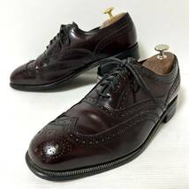 FLORSHEIM フローシャイム　ウィングチップ レザーシューズ 革靴　81/2D 26-26.5cm バーガンディ　＊AC_画像1