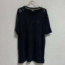 エンポリオアルマーニ EMPORIO ARMANI EA7 クルーネックTシャツ カットソー 半袖 ブラック メンズ サイズXL ＊CW_画像2