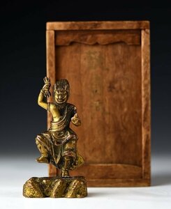 【蔵c5745】仏教古美術　鍍金銅蔵王権現像　江戸時代