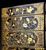 【蔵A1045】古美術　琉球塗段箱　王朝時代（明朝）保存箱_画像4