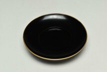 【蔵c9976c】木製黒塗縁金　木皿　菓子皿　十五客_画像4