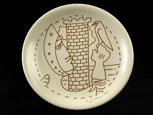 【蔵A3167g】ジャンコクトー　飾り皿　絵皿　SEYEI　1962　