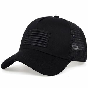 キャップ 帽子 ブラック 野球帽 スポーツ アウトドア USAアメリカ メッシュ UVカット 無地帽子 涼しいレア物新品大谷翔平