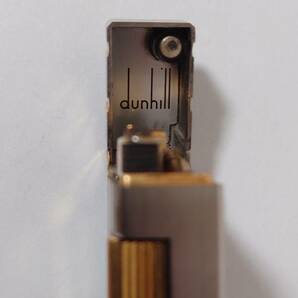 (4164) dunhill ダンヒル スクエア ストライプ ゴールド×シルバー ガス ライター 動作未確認の画像6
