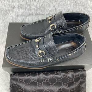 [ прекрасный товар ]GUCCI Gucci шланг bit Loafer 41E 25.5cm~26.0cm кожа обувь кожа бизнес ходить на работу посещение школы Италия производства 