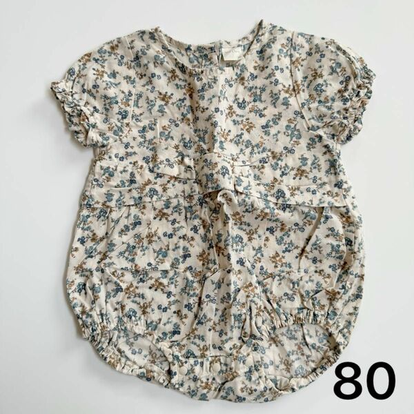 ロンパース　 半袖　花柄　ブラウス　赤ちゃん　80 テータテート