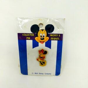 ●未使用●DISNEY ディズニー ミニーマウス ぴんば ピンバッジ COLLECTOR PIN MICKEY＆FRIENDS お土産 レトロ ① S