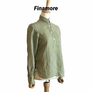【Finamore】 リネン チェックシャツ イタリア製