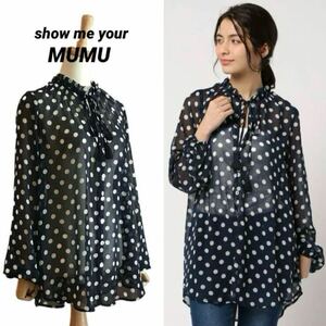 【show me your MUMU】 ドット柄 シアーブラウス