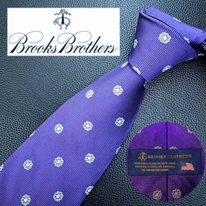 【未使用】BROOKS BROTHERS USA 国旗タグ　小紋柄　ネクタイ スーツ ビジネス 総柄