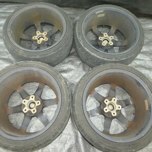 ★ Z32 フェアレディZ GZ32 レイズ ボルクレーシング TE37 ブルー ホイール 18×8.5J＋30? 18×9.5J+36? ※ジャンク※ [6OD2]の画像8