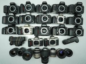 ★ニコン AF一眼&レンズなど★F-401s/F-501/F-601/F-801/F100/F90X/AF-S DX NIKKOR/ 等 計:27点まとめ【ジャンク品】29909