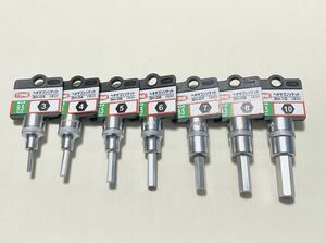 ¥1 start! tone (TONE) hexagon socket set 3.4.5.6.7.8.10.mm difference included angle 9.5mm (3/8) unused goods!