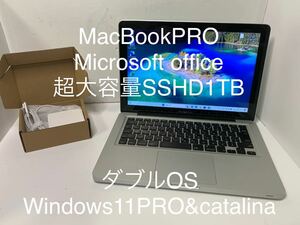 Apple MacBookPRO ダブルOS Windows11 PRO SSHD1TB wifi bluetooth 光学ドライブ 13-inch 