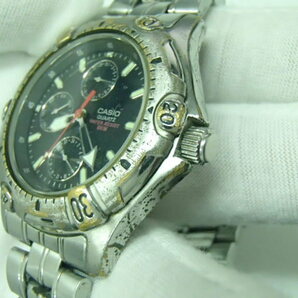 #60409【現状品】CASIO カシオ クロノグラフ メンズ腕時計 1794 MTD-1015 ブラック文字盤 不動品の画像2