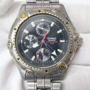 #60409【現状品】CASIO カシオ クロノグラフ メンズ腕時計 1794 MTD-1015 ブラック文字盤 不動品の画像1