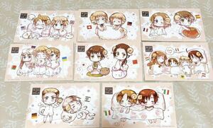 [ Hetalia ] postcard 8 pieces set Hetalia ×.... charcoal *CD privilege not for sale privilege France Russia Spain Japan China 