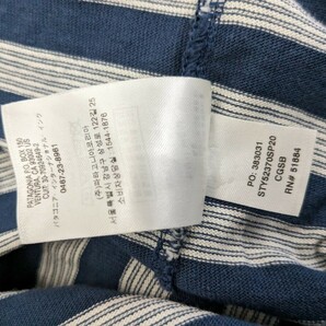パタゴニア オーガニックコットン ミッドウェイト ポケットTシャツ Mサイズ ボーダー 青 Tシャツ 半袖 白の画像6