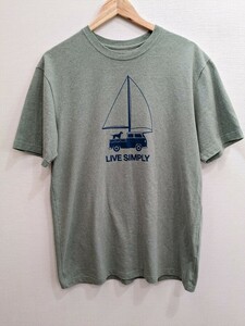 パタゴニア 半袖 Tシャツ　Mサイズ live simply ライトグリーン　ジェフ・マクフェトリッジ