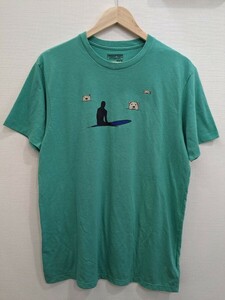 未使用タグ付き レア物 パタゴニア patagonia Lサイズ 半袖 Tシャツ 38726 Men's Patagonia Polar Lineup Cotton/Poly T-Shirt 薄緑色