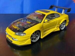 LED点灯確認 KENTOYS 1/24 NISSAN SILVIA S15 XTUNER 日産 ニッサン シルビア 15 黄色 スポコン 展示品 ナビシート欠品