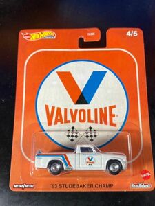 ホットウィール HOTWHEELS VINTAGE OIL VALVOLINE 63 STUDEBAKER CHAMP スチュードベーカー チャンプ Real Riders