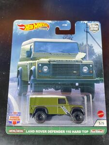 ホットウィール HOTWHEELS BRITISH HORSE POWER LAND ROVER DEFENDER 110 HARD TOP ランドローバー ディフェンダー Real Riders 台紙剥げ