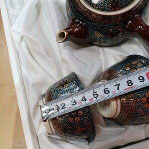九谷焼 茶器セット 10客 青粒鉄仙  食器 当時物 長期保管の画像10