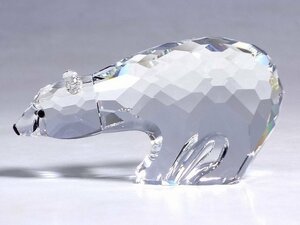 K04127【SWAROVSKI スワロフスキー】シロクマ 北極熊 くま 白くま クリスタルガラス フィギュリン オブジェ 動物 置物