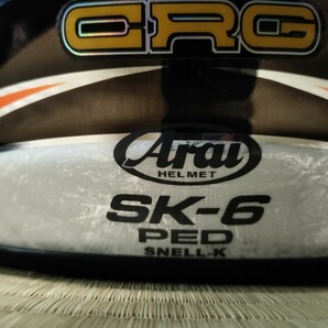 Arai SK6 カート用 ヘルメット サイズ ６１ 62cm未満 アライ レーシングカート SK6 PED SK-6 PED 中古美品の画像8