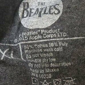 ST61ビートルズBEATLESアメリカ古着バンドTシャツXLビッグサイズROCKチャコールグレー系Tシャツ/ビンテージかすれプリント加工ロックTの画像3