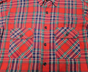 ULS2ファイブブラザー5brother米国製mチェック織りネルシャツ