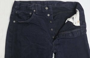 DP59リーバイスLEVISアメリカ古着デニムパンツ501ストレート足長TROUSERS後染めデニム丈長JEANS34濃紺系オールド＆レトロスタイル