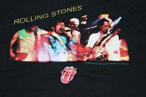 UST7ローリングストーンズROLLING STONES新品デットストックLロックTシャツ黒Tシャツ両面プリントTシャツ バンドTシャツ オールド＆レトロ