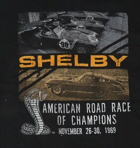 ST86レーシングTシャツUNKNOWNアメリカ古着シェルビー・マスタングTシャツSHELBY黒系TシャツMUSTANG1969ビンテージ復刻TシャツXLビッグサイ