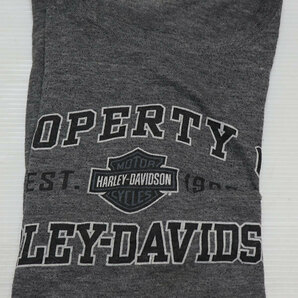 ST64ハーレーTシャツHARLEY-DAVIDSONアメリカ古着ショップTシャツLビッグサイズ/バイカーTシャツ杢グレー系Tシャツ両面プリントTシャツの画像6