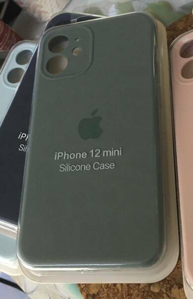iPhone 12 MINI (5.4 インチ) 対応 ストレートエッジ液体シリコーンケース ダークナイトグリーン E1