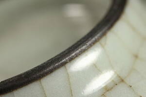 時代貫入官釉青磁碗 唐物官窯 口径14.2cm 中国古玩