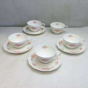 ■Noritake ノリタケ Studio Collection スタジオコレクション カップ&ソーサー 4客とソーサーのみ1枚 BONE CHINA 花柄■