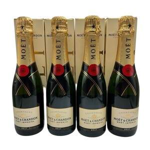 MOET&CHANDON モエ エ シャンドン ブリュット ハーフ ボトル 白4本 375ml 4本セット 箱付き 4-1-24〜27 同梱不可 N