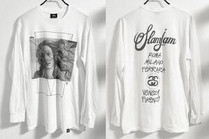  free shipping rare collaboration STUSSY × Slam Jam venus long Tee white ( Stussy s Ram jam long sleeve long sleeve T shirt l/s white