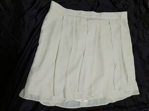 13 large size big 5L 6L 7L flared skirt box pleat manner beige satin lining lustre waist rubber s Beth betsurutsuru