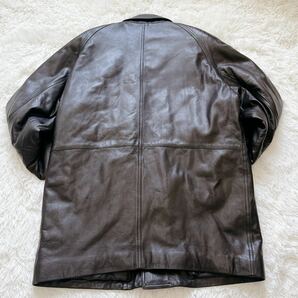 1円 美品レザージャケット キルティング ラムレザー 本革 LL 黒 ブラック メンズ の画像7