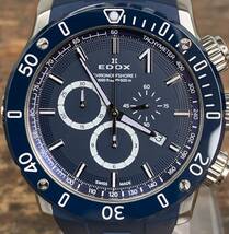 ★EDOX★CHRONOFFSHORE-1★エドックス★クロノオフショア１★クロノグラフ★ダイバーズウォッチ★ブルー★腕時計★クォーツ★10221★_画像2