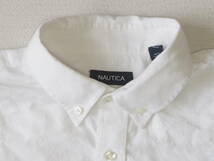 ☆送料無料☆ NAUTICA ノーティカ USA直輸入 古着 長袖 無地 ボタンダウン シャツ メンズ XL ホワイト トップス 中古 即決_画像3