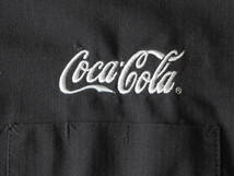 ☆送料無料☆ RED KAP レッドキャップ USA直輸入 古着 半袖 CocaCola コカコーラ 開襟 比翼仕立 ボックス ワークシャツ メンズ L ブラック_画像4