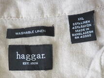 ☆送料無料☆ haggar ハガー USA直輸入 古着 半袖 開襟 ボックス リネン混 シャツ メンズ XXL ベージュ トップス 中古 即決_画像7