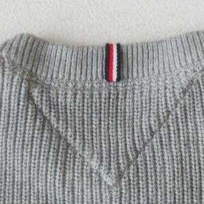 ☆送料無料☆ TOMMY HILFIGER トミーヒルフィガー 古着 ニット セーター メンズ L グレー トップス 中古 即決の画像7