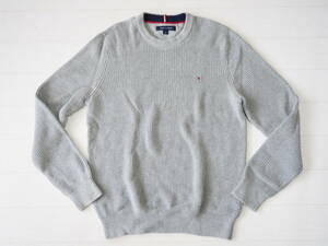 ☆送料無料☆ TOMMY HILFIGER トミーヒルフィガー 古着 ニット セーター メンズ L グレー トップス 中古 即決